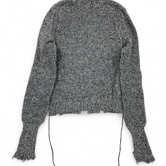 Helmut Lang Cotton Cashmere Wool Distressed Look Gray Knit Sweater Women's XS - Picture 2 of 8